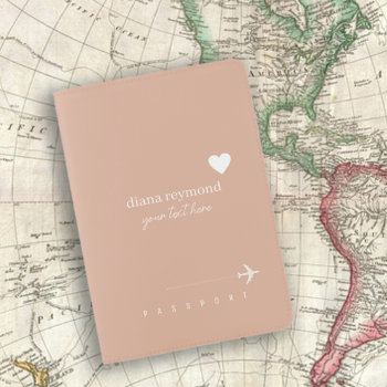 Love Heart Elegant Dusty Rose Passport Holder by mixedworld at Zazzle