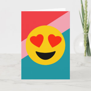 Love Heart Emoji On Stripes Greeting Card (blank)