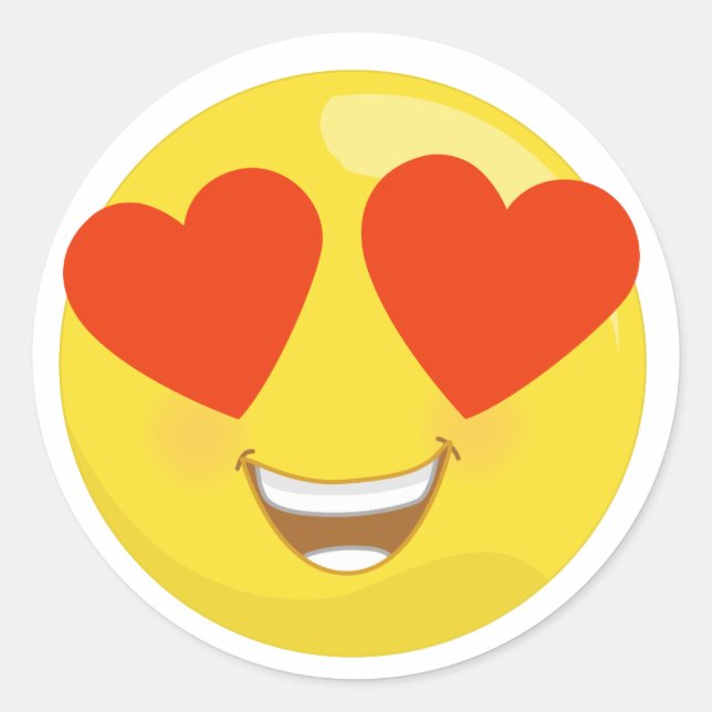 Love Heart Eyed Emoji Stickers (Front)