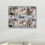 Love Heart Family Photo Collage Elegant Script  Faux Canvas Print<br><div class="desc">Celebrate family memories with our Love Heart Family Photo Collage Elegant Script Faux Canvas Print. This chic, stylish, and heartfelt keepsake wall decor that showcases the love within your family. Elegant, modern, and customizable family photo collage wall hanging, perfect for special occasions like Mother's Day, Father's Day, Valentine's Day, a...</div>