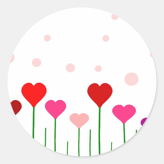 Love Heart Field Classic Round Sticker (Front)