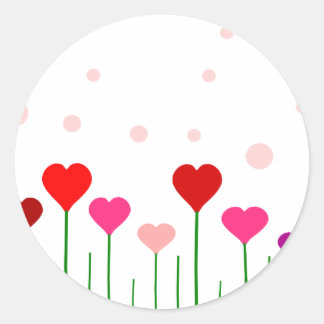 Love Heart Field Classic Round Sticker