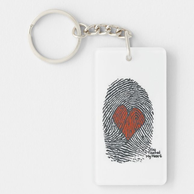 love heart fingerprint keyring (Front)