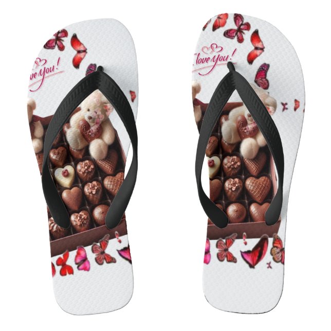 Love Heart  Flip Flops (Footbed)