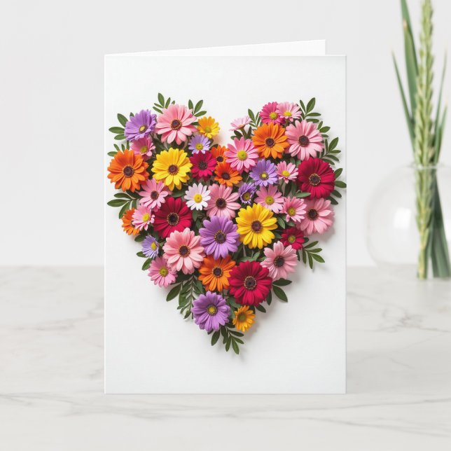 Love Heart Flower Card (Front)