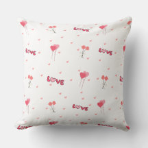 Love Heart Flower Throw Pillow