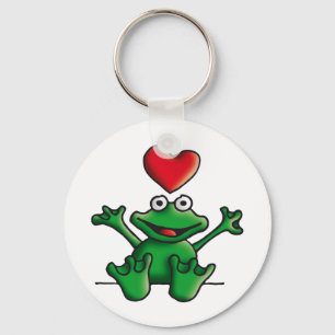 love heart frog keychain