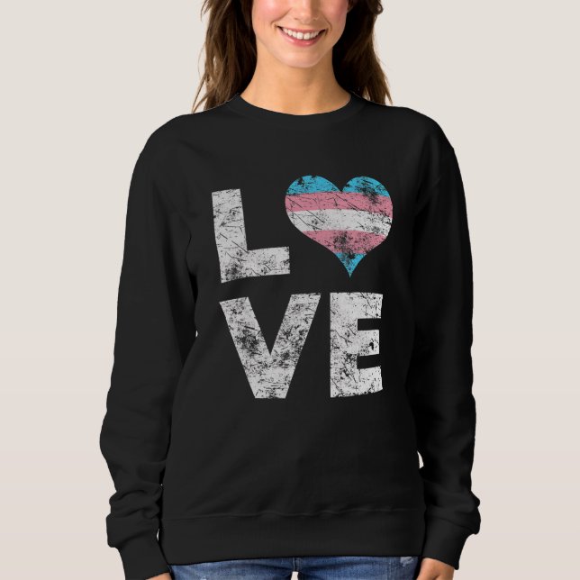 Love Heart Gay Transgender Flag Community Pride Tr Sweatshirt (Front)