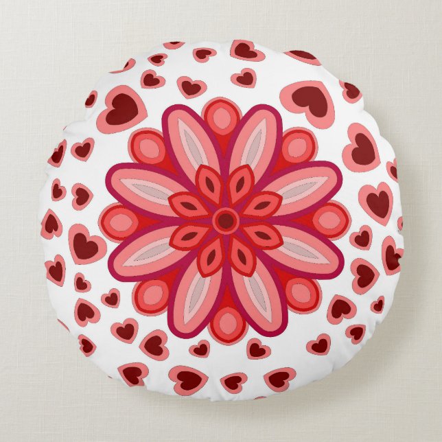 LOVE HEART  GIFT ROUND PILLOW (Front)