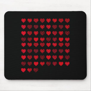 Love Heart Graphic 67 Hearts Pattern 67 Valentines Mouse Pad