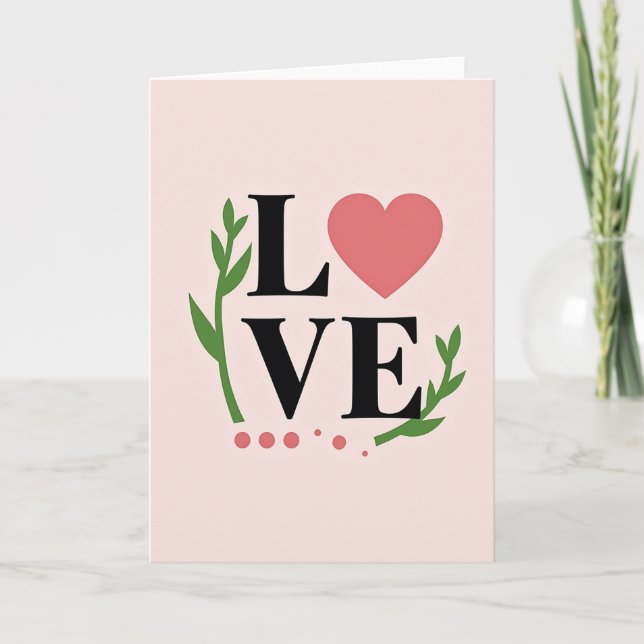 Love Heart Graphic Art Card (Front)