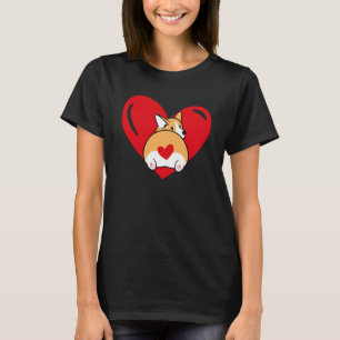 Love Heart Graphic Valentine's Day Corgis Boys Kid T-Shirt