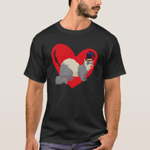 Love Heart Graphic Valentine's Day Ferrets Boys Ki T-Shirt