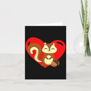 Love Heart Graphic Valentines Day Squirrel Boys K  Card