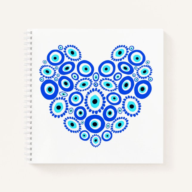 Love Heart Greek Eyes Notebook (Front)