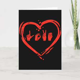 Love Heart Hand Sign Language Valentines Asl Deaf Card