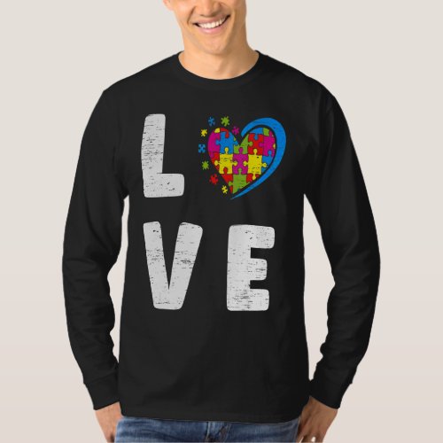 Love Heart Hands Autism Awareness Day Month Colorf T_Shirt