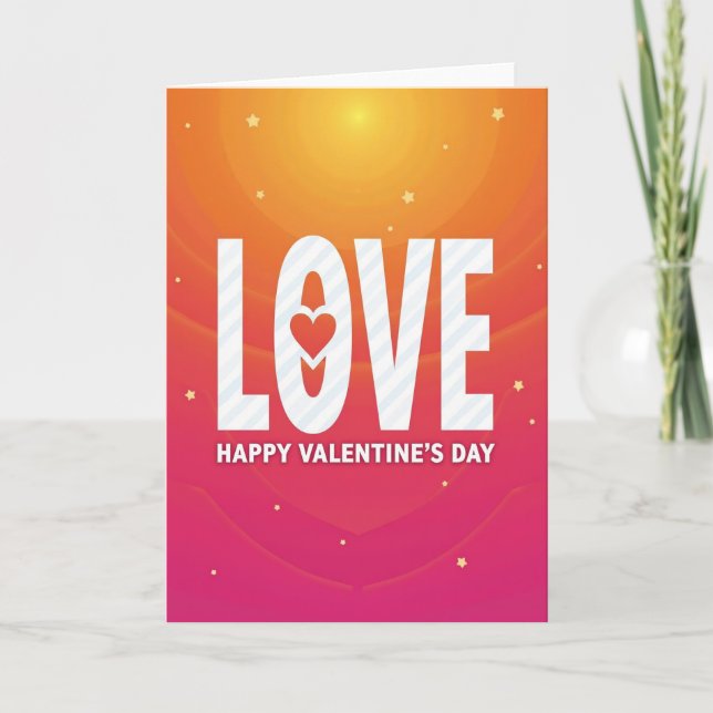 Love Heart Happy Valentines Day Card (Front)