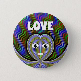 Love - Heart Head  Button