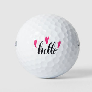 Love Heart Hello Golf Balls