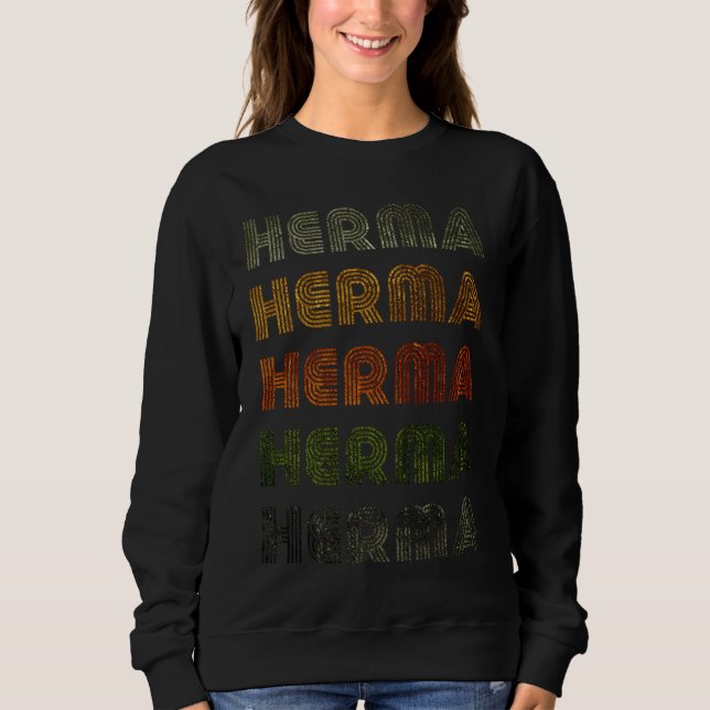 Love Heart Herma GrungeVintage Style Black Herma Sweatshirt (Front)