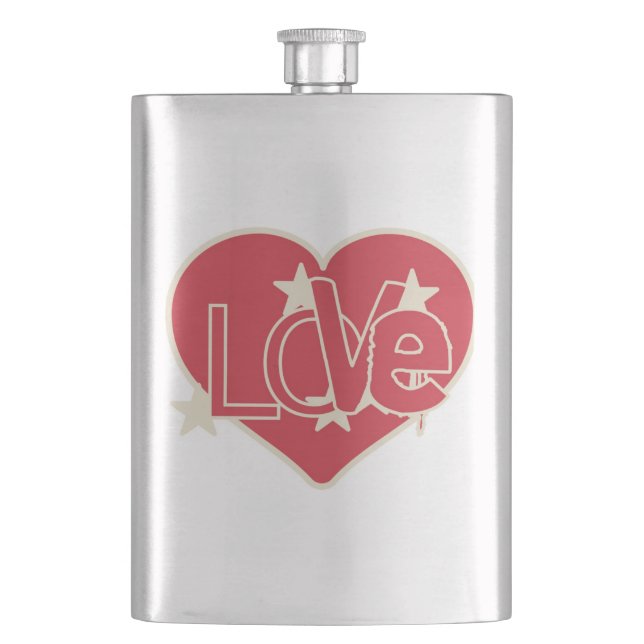 LOVE HEART HIP FLASK (Front)