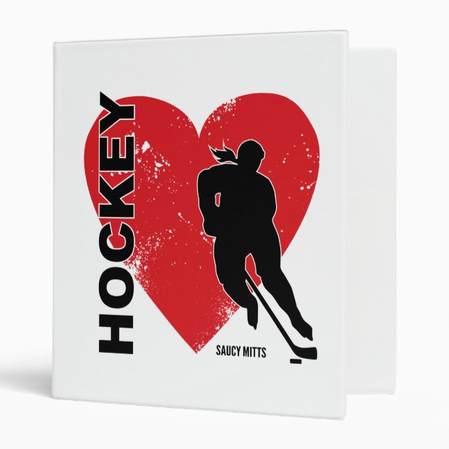 Love Heart Hockey Binder (Front/Inside)