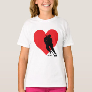 Love Heart Hockey Girls Hockey T-Shirt