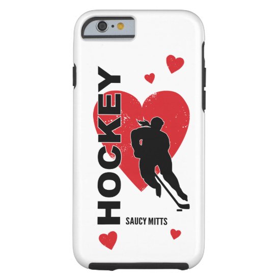 Love Heart Hockey Tough iPhone 6 Case