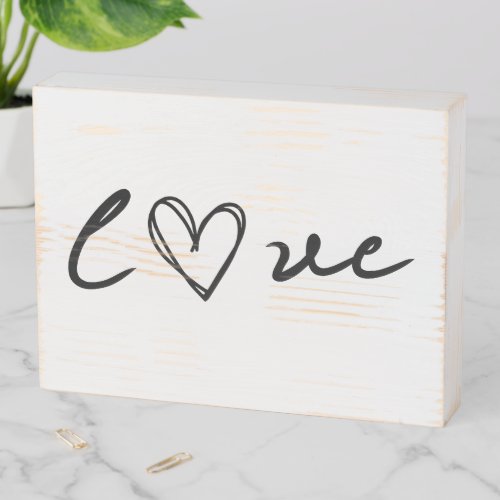 Love Heart Home Decor  Wooden Box Sign