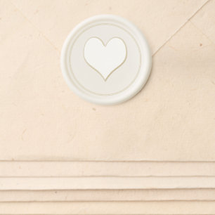 Love heart in a circle wax seal sticker
