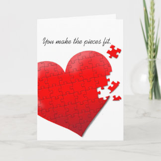 love heart jigsaw puzzle card