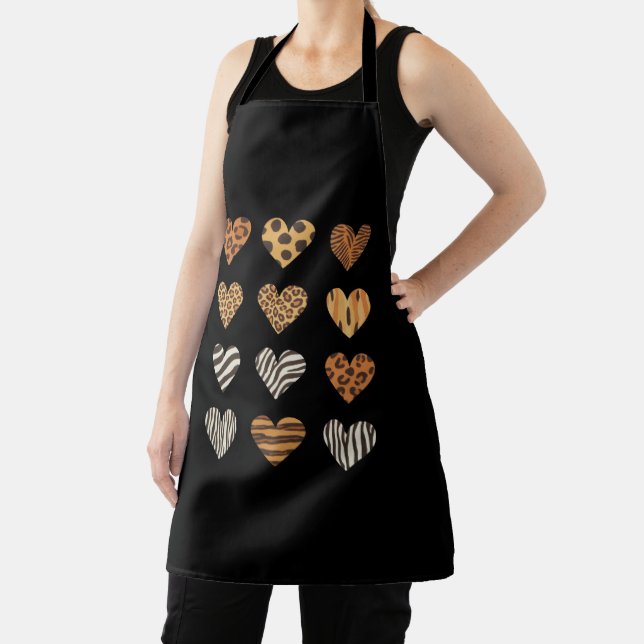 Love Heart Leopard Cute Valentine's Day  Apron (Insitu)