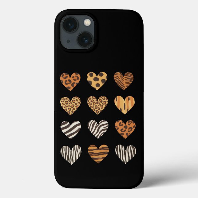 Love Heart Leopard Cute Valentine's Day  Case-Mate iPhone Case (Back)