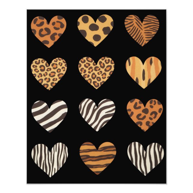Love Heart Leopard Cute Valentine's Day  Photo Print (Front)