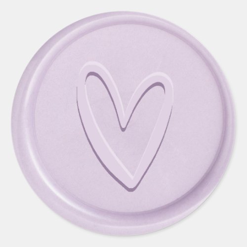 Love Heart Lilac Wax Seal Sticker