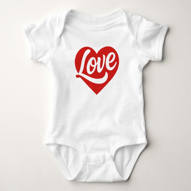 Love Heart Logo – Red Romantic Symbol  Baby Bodysuit (Front)