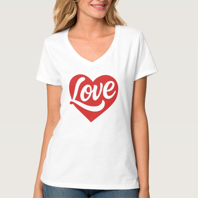 Love Heart Logo – Red Romantic Symbol T-Shirt (Front)