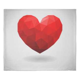 Love heart low poly valentine duvet cover