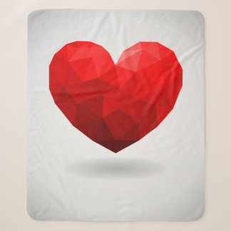 Love heart low poly valentine sherpa blanket