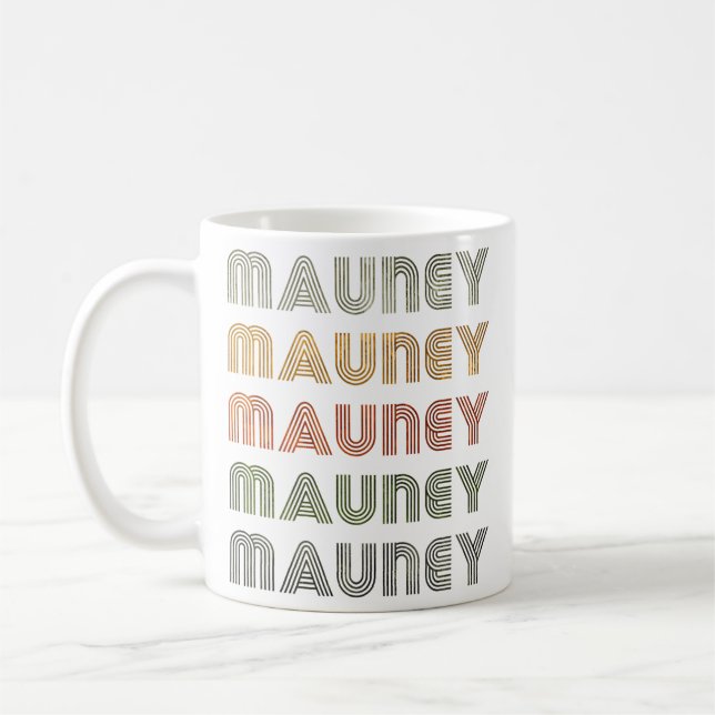 Love Heart Mauney Grunge Black Mauney Coffee Mug (Left)