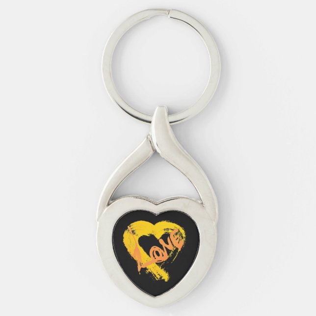 Love Heart Metal Keychain (Front)