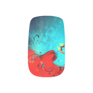 Love Heart Minx Nail Art