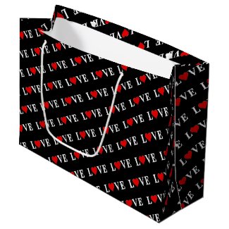 LOVE Heart modern chic elegant black and white