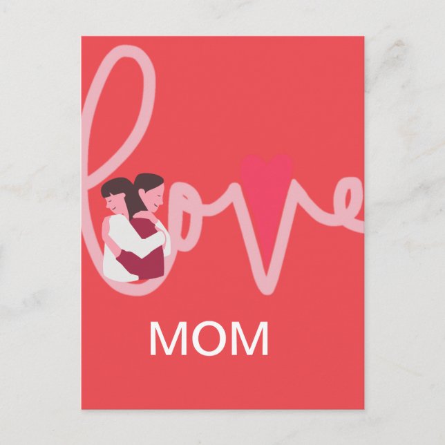 Love heart mom custom personalized Valentine's day Postcard (Front)