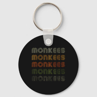 Love Heart Monkees Tee Grunge Vintage Style Black  Keychain