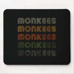Love Heart Monkees Tee Grunge Vintage Style Black Mouse Pad
