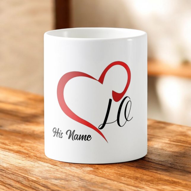 Love Heart Monogram Custom Names 2 Coffee Mug (Creator Uploaded)