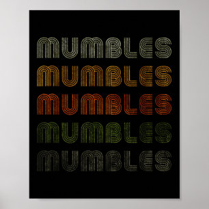 Love Heart Mumbles Tee Grunge Vintage Style Black Poster