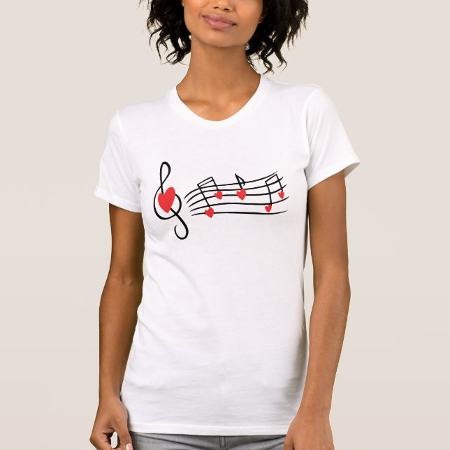 Love Heart Musical Notes t-shirt (Front)